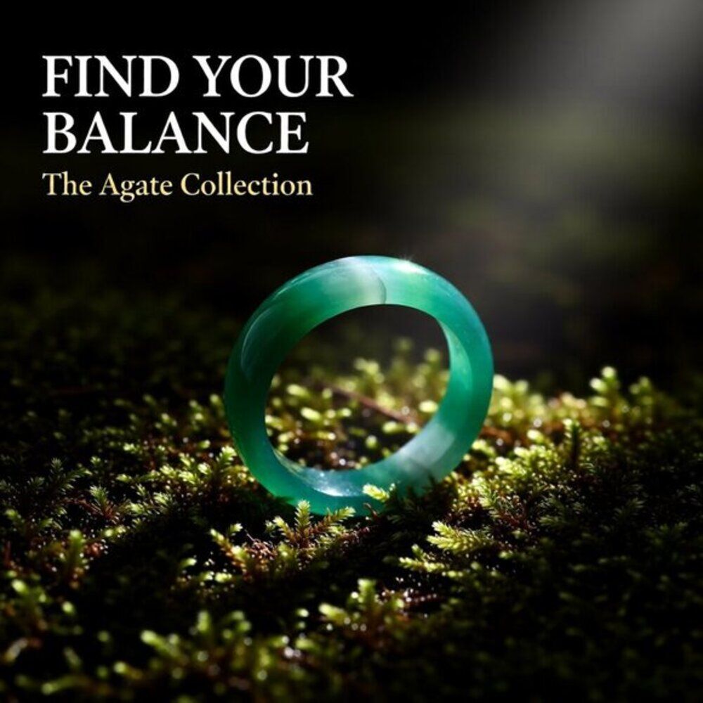 Green Banded Agate - Slim Stone Ring Band Size 6.75 - Prosperity Meditation!!!
